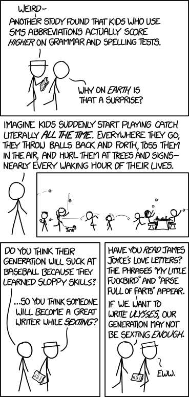 XKCD Writing Skills strip