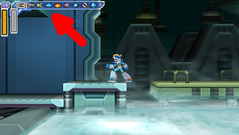 Flame Mammoth Stage -- Mega Man: Maverick Hunter X, with Giant Red Arrow