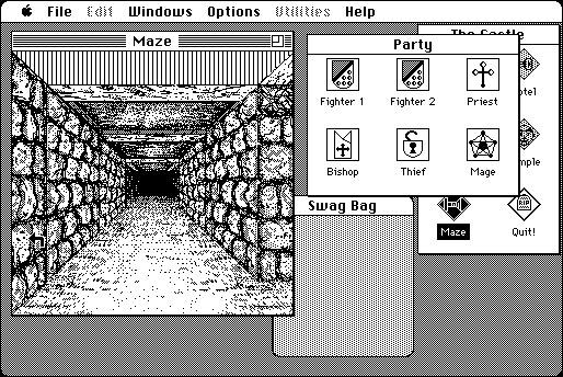 Wizardry for Mac with detailed dungeon graphics