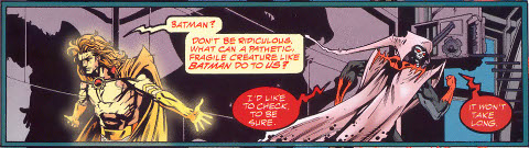 Image: Protex dismisses Batman as too fragile to be a threat.